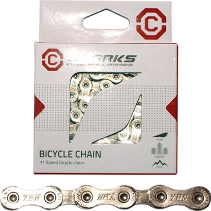 Attēls no Clarks acuch rowerowy YBN C11 SHIMANO CAMPAGNOLO SRAM (11 Biegów, CP 1/2"x11/128", 116 ogniw, 5.6mm, spinka do acucha) Standard srebrny