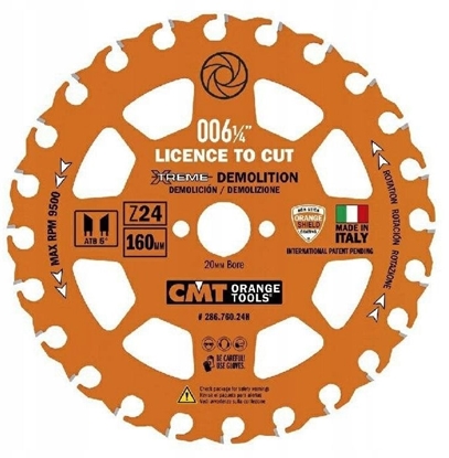 Picture of Griešanas disks kokam CMT 286.760.24H; 160x20 mm; Z24; 5°