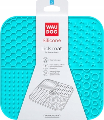 Изображение Collar WAU DOG MATA DO LIZANIA SILIKONOWA        PROSTOKTNA 21,1x21,1x3cm NIEBIESKA