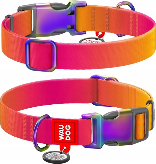 Picture of Collar WAU DOG OBROA RECYCLED GRADIENT L        2,5/33-49cm NYLON POMARACZOWA