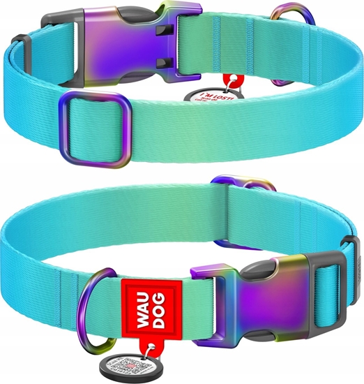 Picture of Collar WAU DOG OBROA RECYCLED GRADIENT S        1,5/25-35cm NYLON NIEBIESKI