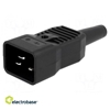 Picture of Connector: AC supply; plug; male; 16A; 250VAC; IEC 60320; C20 (I)