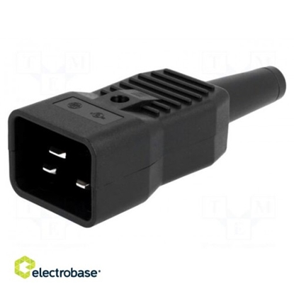 Picture of Connector: AC supply; plug; male; 16A; 250VAC; IEC 60320; C20 (I)