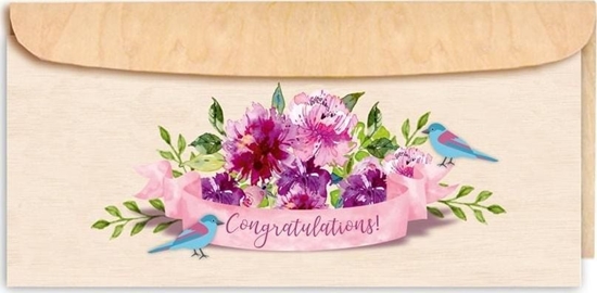 Picture of Cozywood Karnet drewniany DL z drewnian kopert Gratulacje