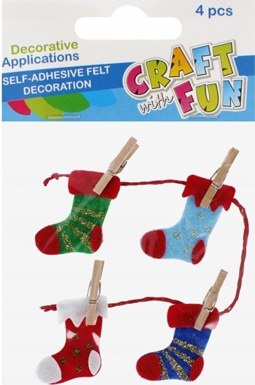Picture of Craft with Fun OZDOBA BN FILC SKARPETA SPRZYL 4SZT CF PBH12/144