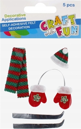 Attēls no Craft with Fun OZDOBA BN FILC ZIMA SPRZYL 5SZT CF PBH 12/144