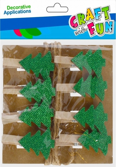 Picture of Craft with Fun OZDOBA BN KLAMERKI CHOINKA BROK 8SZT CF PB12/144