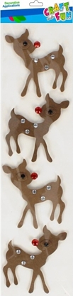Attēls no Craft with Fun OZDOBA BN NAKLEJKI 3D RENIFER 4SZT CF 12/288