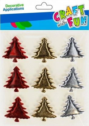 Attēls no Craft with Fun OZDOBA BN NAKLEJKI MET CHOINKA MIX 9SZT CF12/288