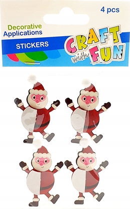 Attēls no Craft with Fun OZDOBA BN NAKLEJKI MIKOLAJEK HARM 4SZT CF 12/144