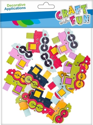 Attēls no Craft with Fun OZDOBA DEK DREW SPRZYL LOKOMOTYWA 12SZT CF 12/43
