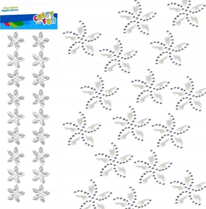 Изображение Craft with Fun OZDOBA DEK KRYSZT SPRZYL KWIATY 18SZT BIA 12/144