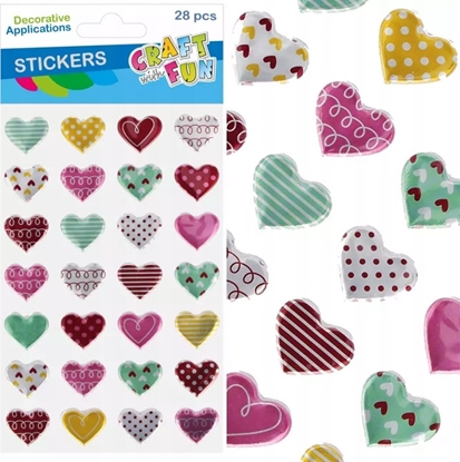 Изображение Craft with Fun OZDOBA DEK NAKLEJKI METALC SERCE 28SZT CF 12/288