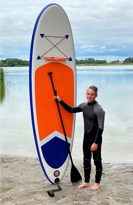 Attēls no CS Aqua CS Aqua SUP Board - Stand Up Paddleboard - 300x83x15 cm max 120 kg. Orange/Blue