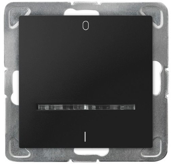 Изображение cznik Ospel Impresja P-11YS/m/33 dwubiegunowy z podwietleniem niebieskim czarny metalik