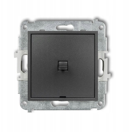 Изображение cznik schodowy Karlik Mini 11MWPUS-3.1 w stylu amerykaskim jeden klawisz bez piktogramu grafitowy