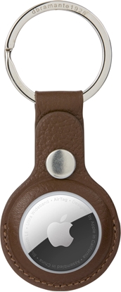 Изображение dbramante Copenhagen - AirTag Key Ring - Dark Tan/Silver