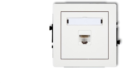 Picture of DECO Mechanizm gniazda komputerowego pojedynczego 1xRJ45, kat. 5e, 8-stykowy, biay mat 25DGK-1