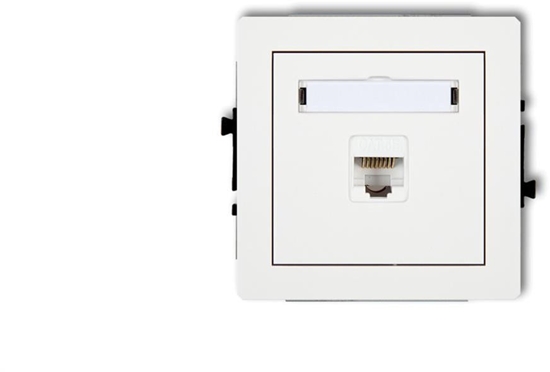 Picture of DECO Mechanizm gniazda komputerowego pojedynczego 1xRJ45, kat. 5e, 8-stykowy, biay mat 25DGK-1