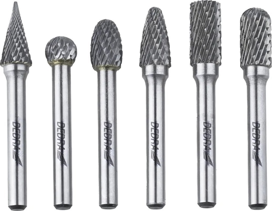 Изображение Dedra Frezy trzpien.do metalu 6szt zestaw,trzpie 6mm,wglik wolfr