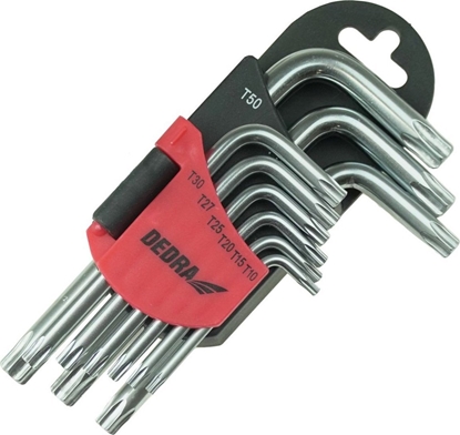 Изображение Dedra Klucze torx krótkie T10-T50 zestaw 9szt, CRV