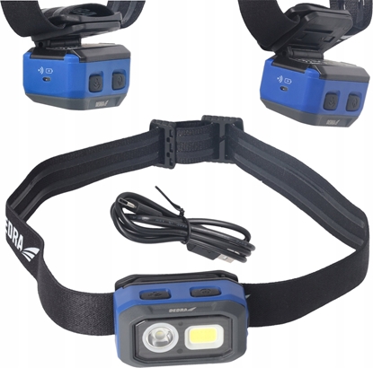 Изображение Dedra Latarka czoowa 500lm, czujnik ruchu, aku 1000mAh/ 3xAAA bat