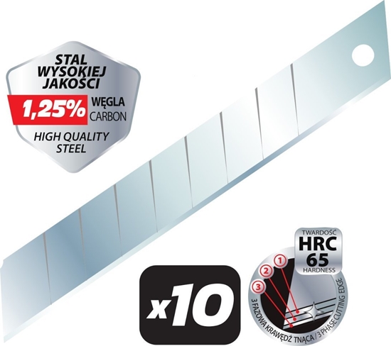 Изображение Dedra Ostrza amane precyzyjne 18mm 10 szt. wyprodukowano w UE