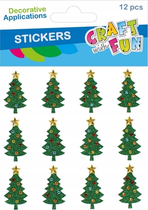 Изображение Dekoracja witeczna Craft with Fun OZDOBA BN NAKLEJKI CHOINKA BROK 12SZT CF 12/288