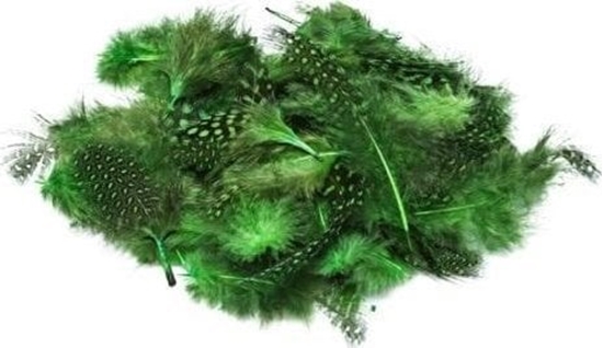 Picture of Dekoracja witeczna BREWIS Piórka nakrapiane zielone 3g