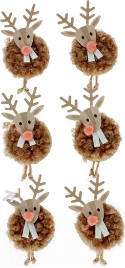 Изображение Dekoracja witeczna Craft with Fun OZDOBA BN FILC RENIFER SPRZYL 6SZT CF PBH12/144