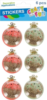 Изображение Dekoracja witeczna Craft with Fun OZDOBA BN NAKLEJKI 3D BOMBKA 6SZT CF PBH 12/144
