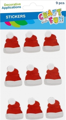 Изображение Dekoracja witeczna Craft with Fun OZDOBA BN NAKLEJKI CZAPECZKI 9SZT CF PBH 12/144