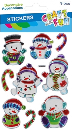 Изображение Dekoracja witeczna Craft with Fun OZDOBA BN NAKLEJKI METALC BALWAN 9SZT CF 12/144