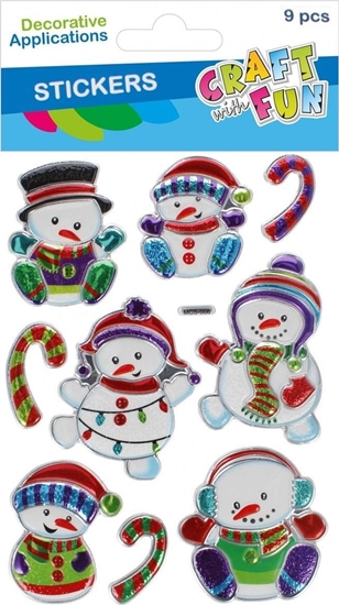 Изображение Dekoracja witeczna Craft with Fun OZDOBA BN NAKLEJKI METALC BALWAN 9SZT CF 12/144