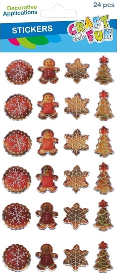 Изображение Dekoracja witeczna Craft with Fun OZDOBA BN NAKLEJKI METALC MIX 24SZT CF 12/144