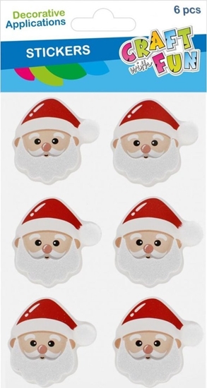 Изображение Dekoracja witeczna Craft with Fun OZDOBA BN NAKLEJKI MIKOLAJ 6SZT CF PBH 12/144