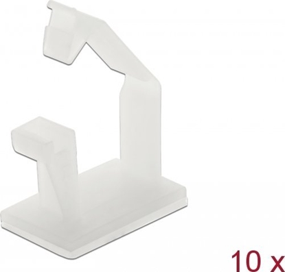 Attēls no Delock Cable holder with locking clip self-adhesive natural 10 pieces