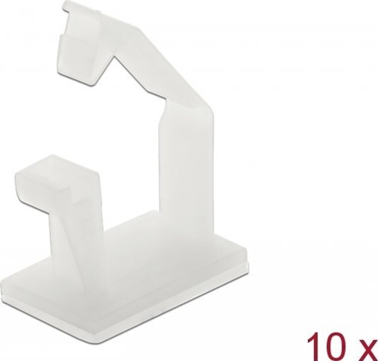 Picture of Delock Cable holder with locking clip self-adhesive natural 10 pieces