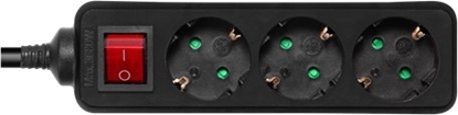 Изображение Deltaco emintas ilgiklis DELTACO su maitinimo jungikliu, 3x CEE 7/3, 1x CEE 7/7, apsaugota nuo vaik, 5m, juodas / GT-0362