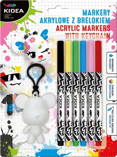 Picture of Derform MARKER AKRYL 6KOL Z BRELOKIEM DERF KIDEA B/C
