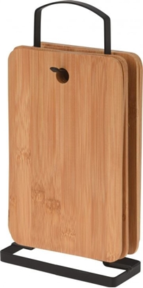 Picture of Deska do krojenia Mondex bambusowa 22x14cm 6szt. ze stojakiem