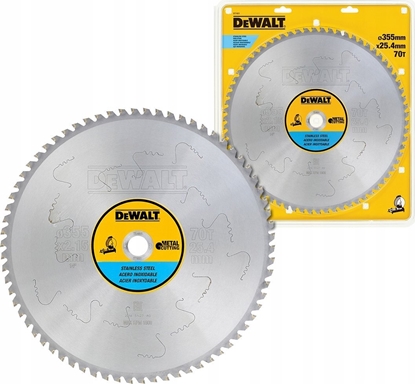 Изображение Dewalt dewalt akcesoria 355x25.4 70t sless steel stationary