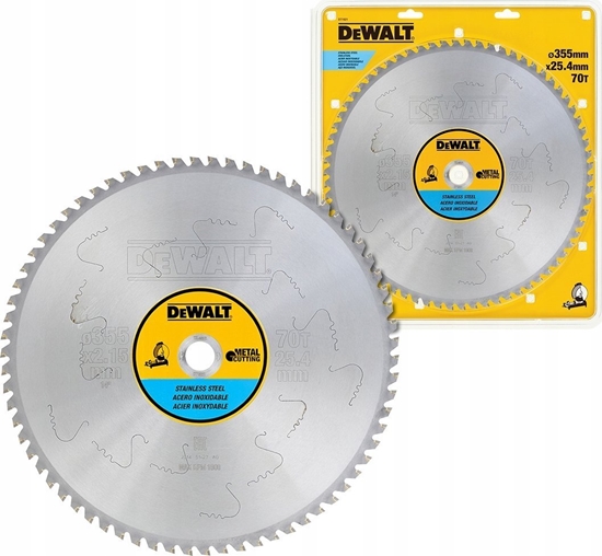 Изображение Dewalt dewalt akcesoria 355x25.4 70t sless steel stationary