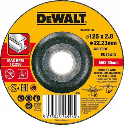 Изображение Dewalt DEWALT TARCZA METAL 125x3,0mm