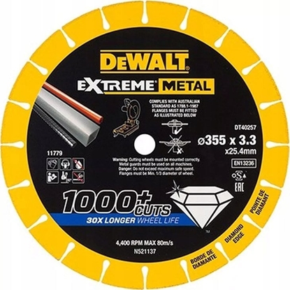 Picture of Dewalt tarcza extreme metal 355x25.4x3.3mm