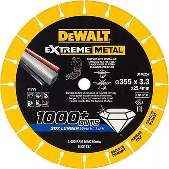 Picture of Dewalt tarcza extreme metal 355x25.4x3.3mm