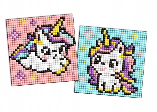 Picture of Diamentowa mozaika na magnesie IDEYKA, 9x9 cm, kids, dwa jednoroce, 2 szt.