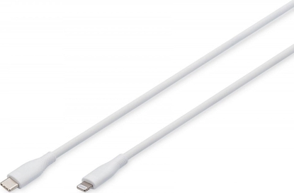 Изображение DIGIT USB Silicone charging cable, USB-C - Lightning 0,5m, USB 2.0, 60W, white