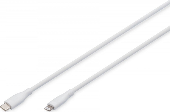 Изображение DIGIT USB Silicone charging cable, USB-C - Lightning 0,5m, USB 2.0, 60W, white