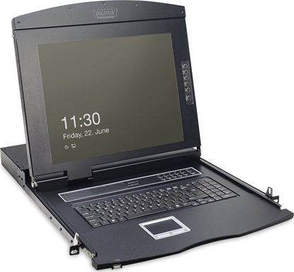 Picture of Digitus 17\" LCD KVM Console, 8-Port VGA, german Keyboard